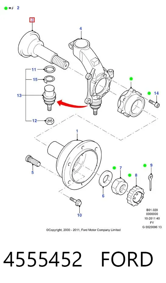 Пыльник рулевого механизма (рейки) правый 4555452 Ford