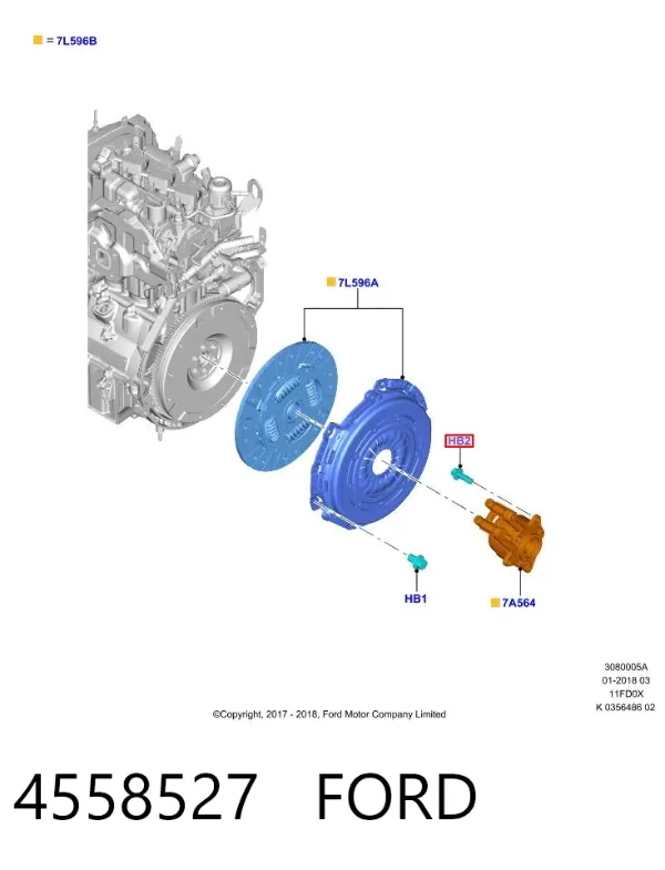 Радиатор кондиционера 4558527 Ford
