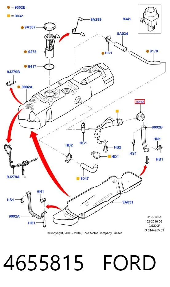 Крышка бензобака 4655815 Ford
