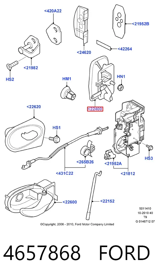 Ручка двери передней наружная правая 4657868 Ford
