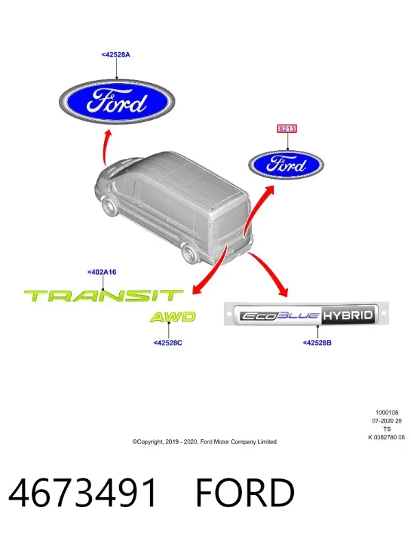Эмблема крышки багажника 4673491 Ford