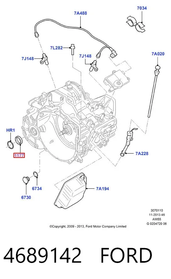Левый сальник полуоси 4689142 Ford