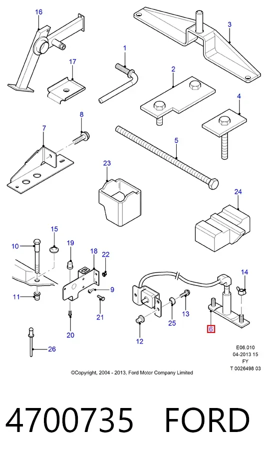 Лебедка запасного колеса 4700735 Ford