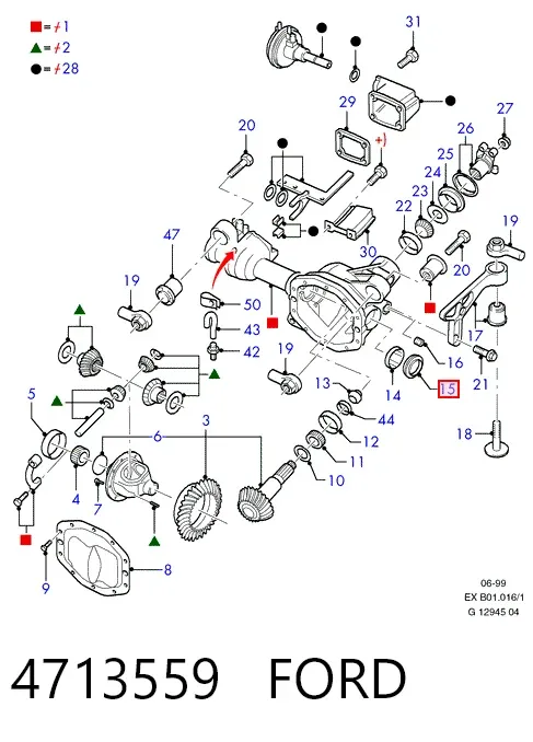 Правый сальник полуоси 4713559 Ford