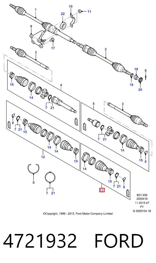 Пыльник ШРУСа внутренний 4721932 Ford
