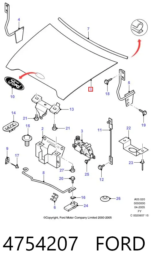 Капот 4754207 Ford