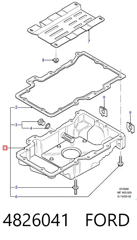 Поддон двигателя 4826041 Ford