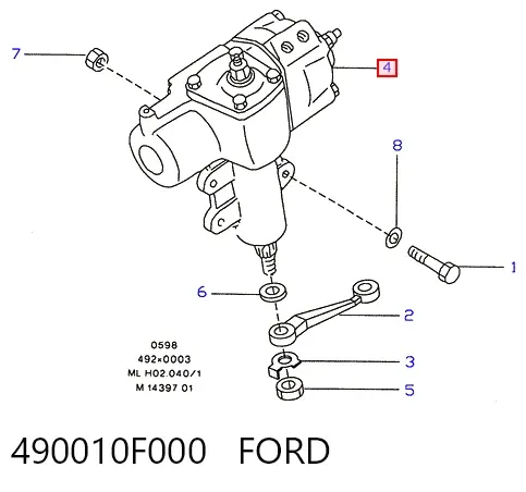 Рулевой редуктор 490010F000 Ford