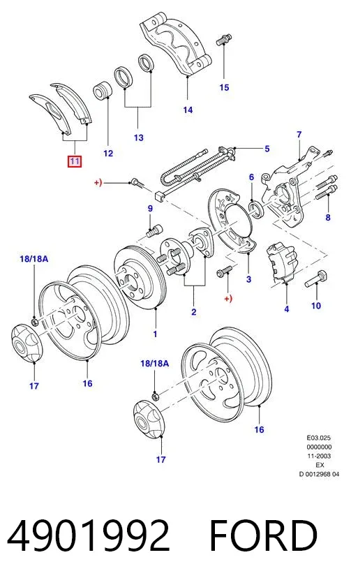Передние тормозные колодки 4901992 Ford