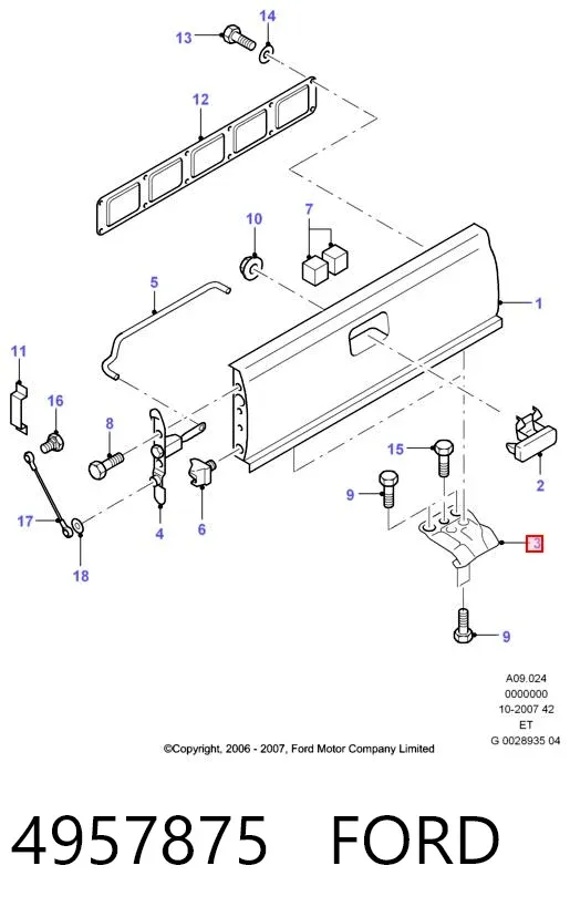 Петля борта заднего 4957875 Ford