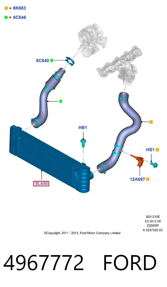 Интеркулер 4967772 Ford