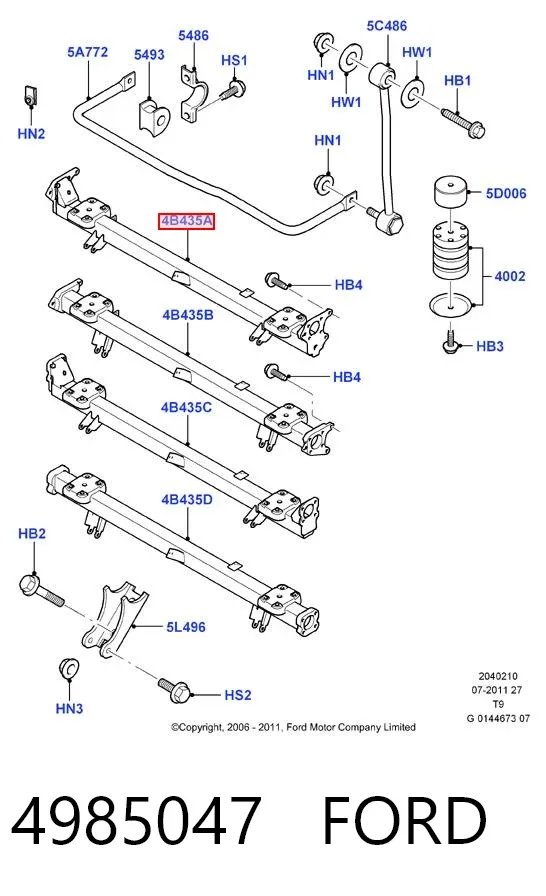 Подрамник задний 4985047 Ford