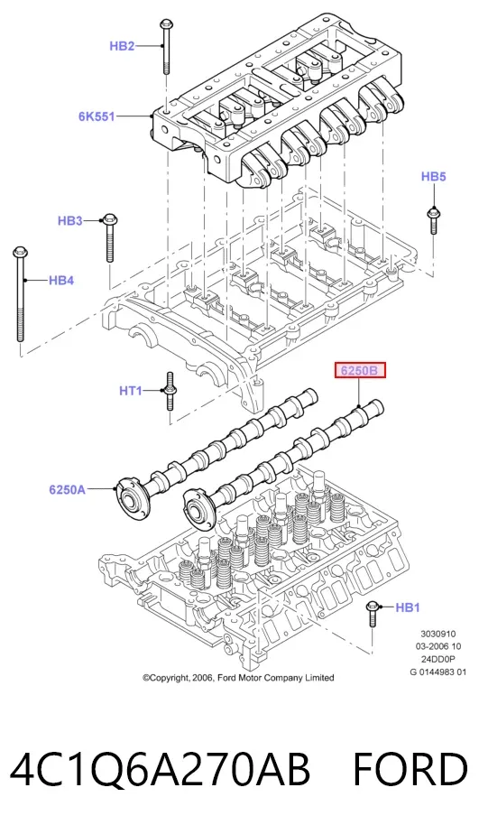 Впускной распредвал 4C1Q6A270AB Ford