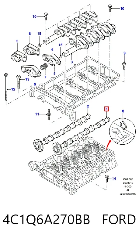 Впускной распредвал 4C1Q6A270BB Ford