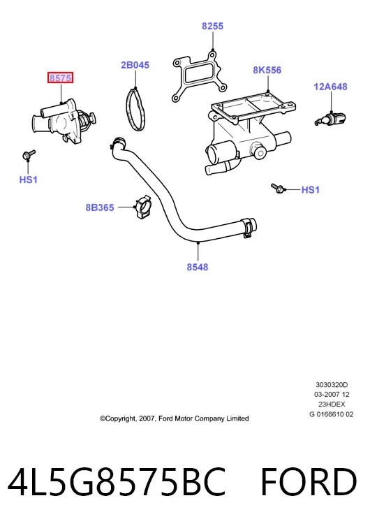Термостат 4L5G8575BC Ford