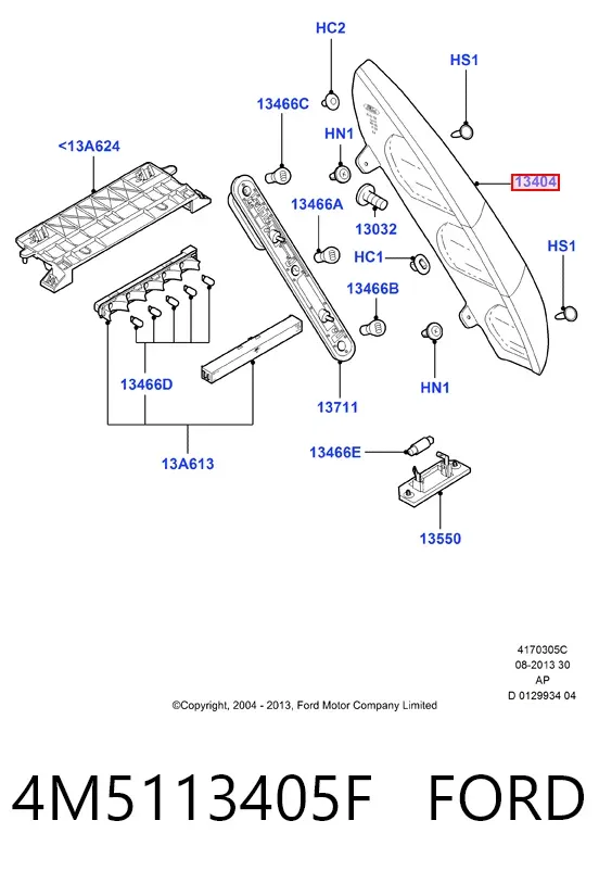 Фонарь задний левый 4M5113405F Ford