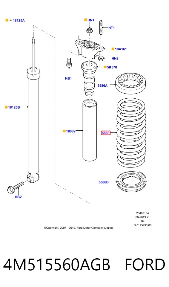 Задняя пружина 4M515560AGB Ford