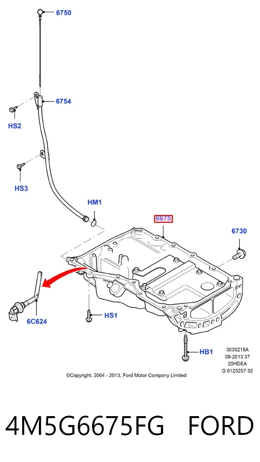 Поддон двигателя 4M5G6675FG Ford