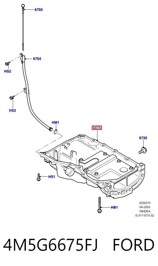 Поддон двигателя 4M5G6675FJ Ford