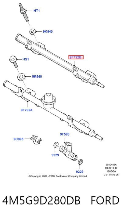 Распределитель топлива (рампа) FORD 4M5G9D280DB