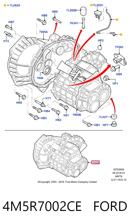 КПП 4M5R7002CE Ford