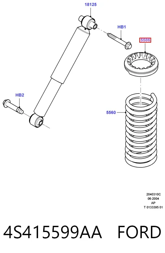 Проставка задней пружины 4S415599AA Ford