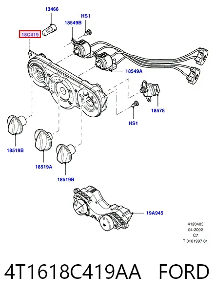 Блок управления кондиционером 4T1618C419AA Ford