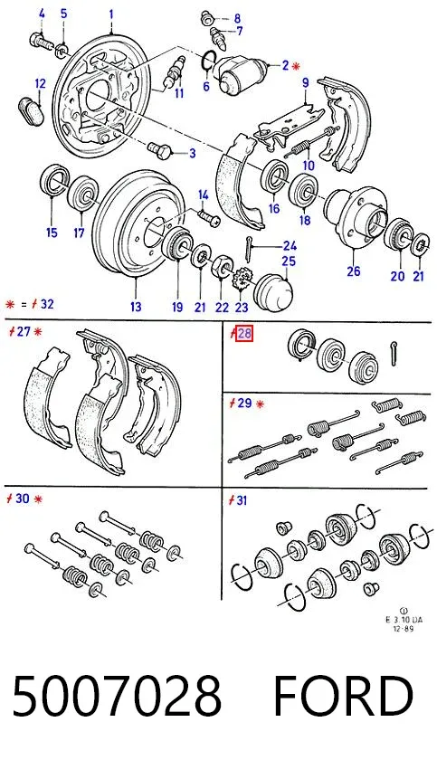 Подшипник ступицы передней/задней 5007028 Ford