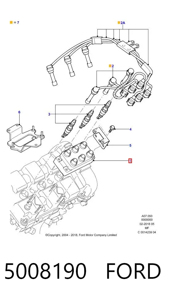 Катушка зажигания 5008190 Ford