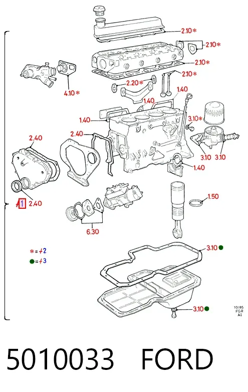 Комплект прокладок Ford Scorpio I