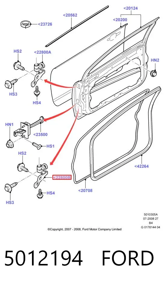 Петля двери передней правой 5012194 Ford
