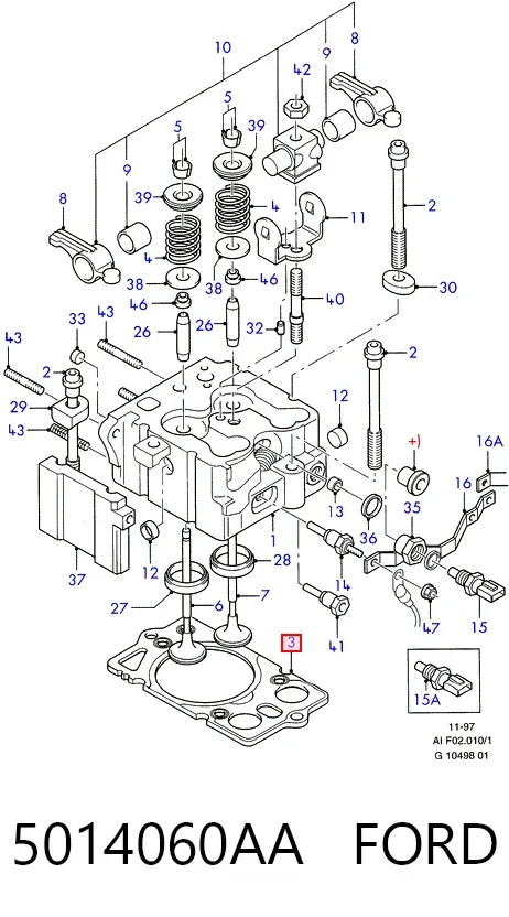 Прокладка ГБЦ 5014060AA Ford