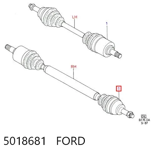 Правая полуось 5018681 Ford