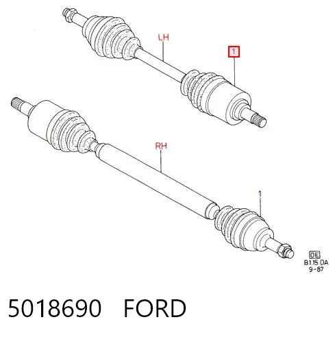 Левая полуось 5018690 Ford