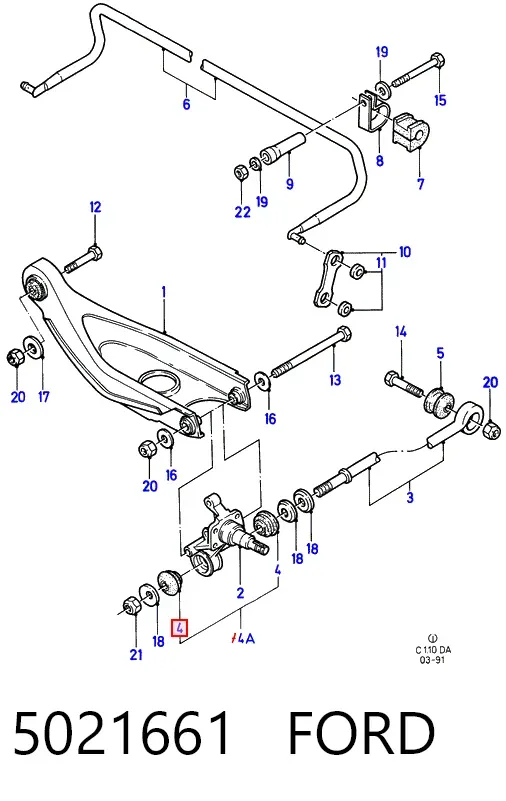 Сайлентблок переднего рычага 5021661 Ford