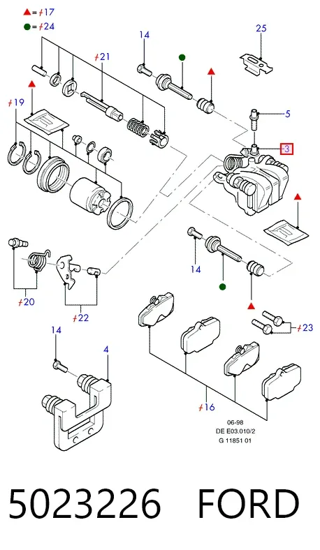 Суппорт задний левый 5023226 Ford