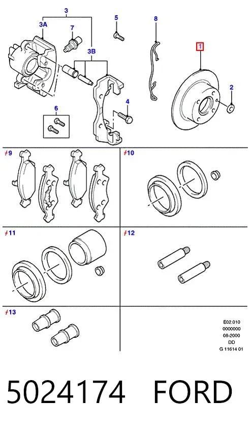 Передние тормозные диски 5024174 Ford