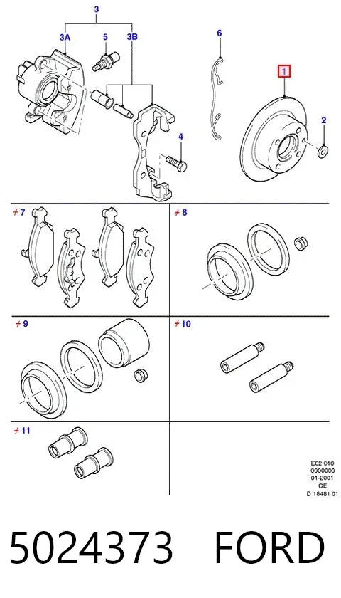 Передние тормозные диски 5024373 Ford