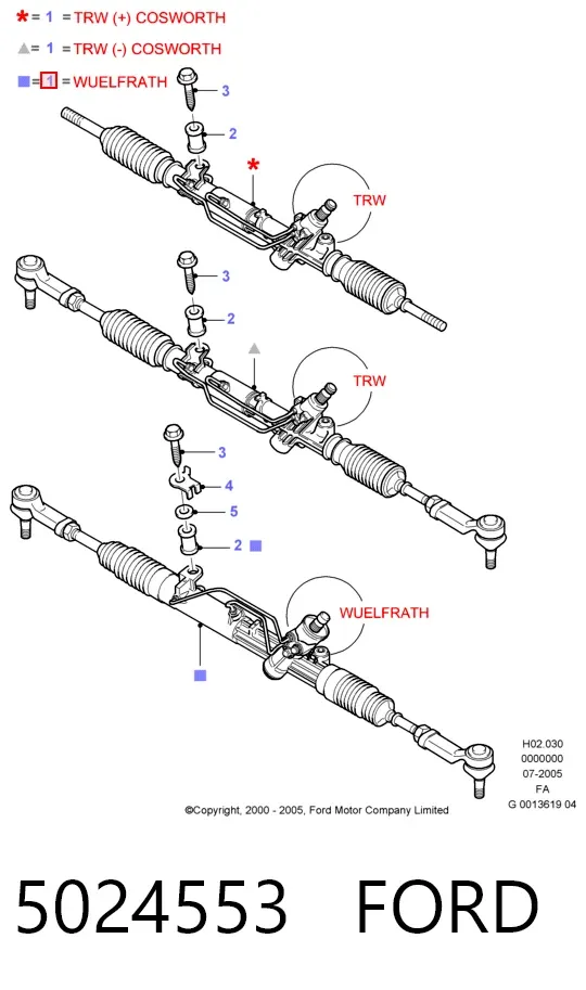 Рулевая рейка 5024553 Ford