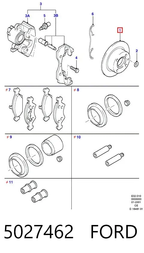 Передние тормозные диски 5027462 Ford