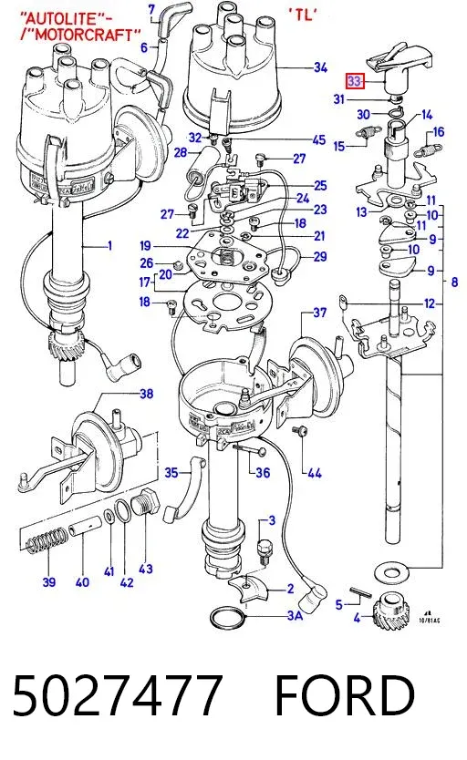 Бегунок распределителя зажигания 5027477 Ford