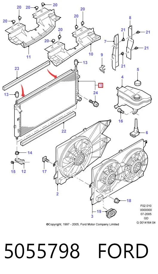 Радиатор 5055798 Ford