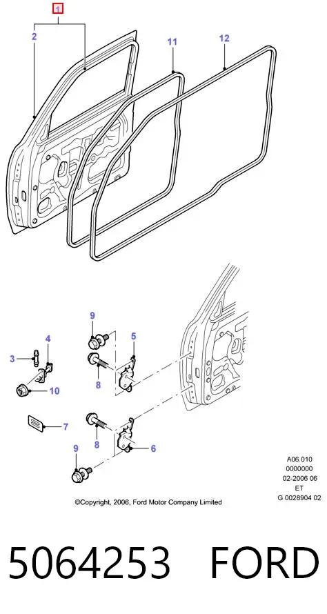 Дверь передняя левая 5064253 Ford