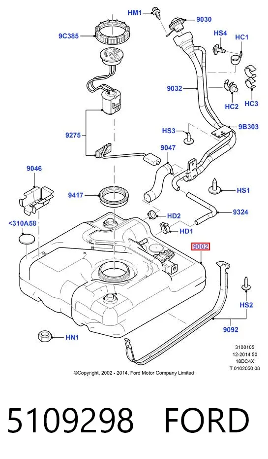 Бензобак 5109298 Ford