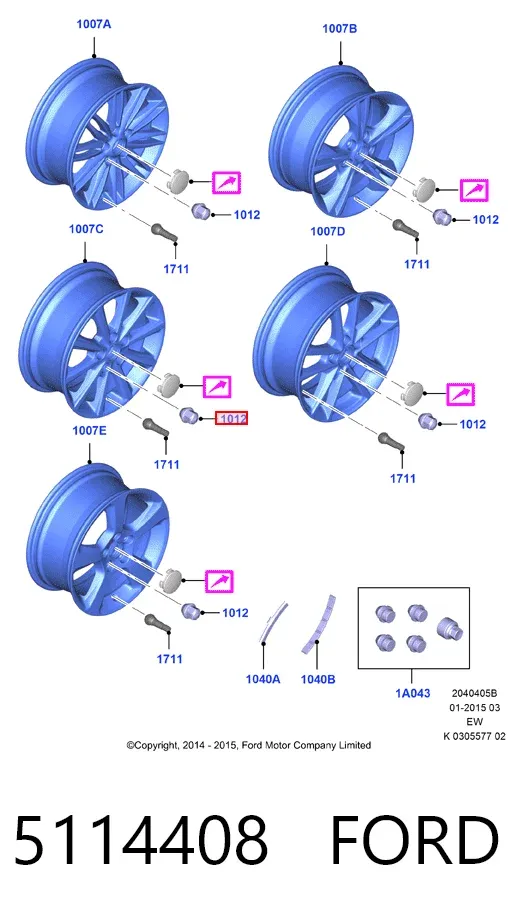 Гайки колесные 5114408 Ford