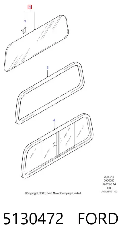 Стекло заднее FORD 5130472