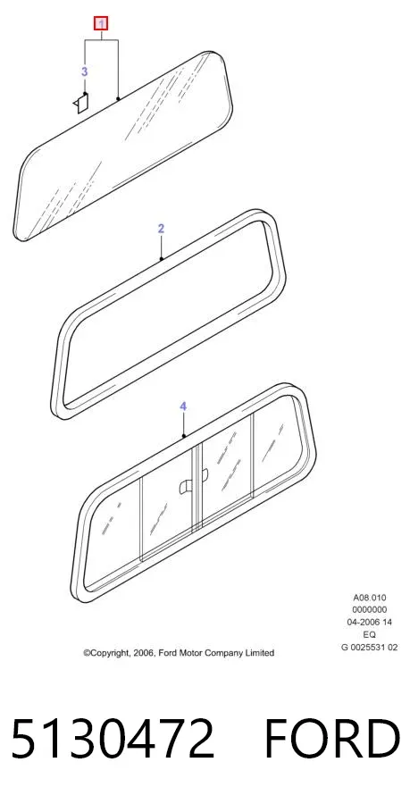 Заднее стекло 5130472 Ford