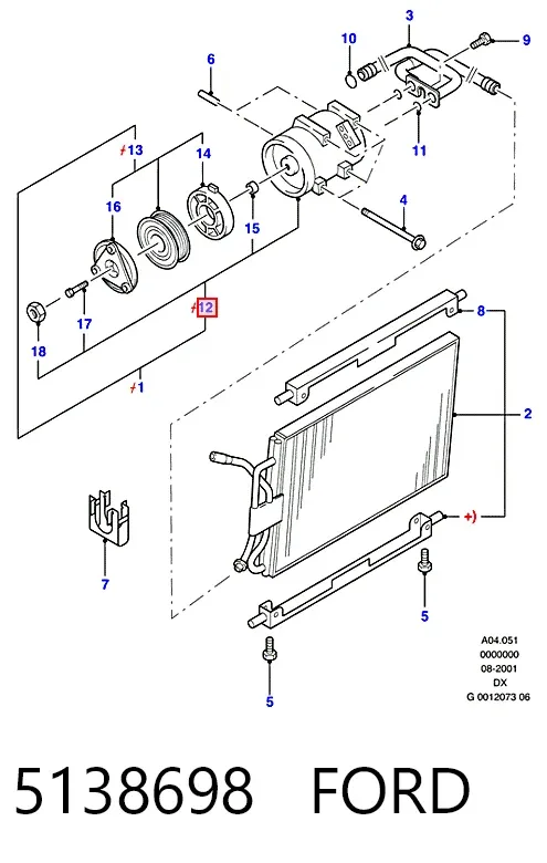 Компрессор кондиционера 5138698 Ford