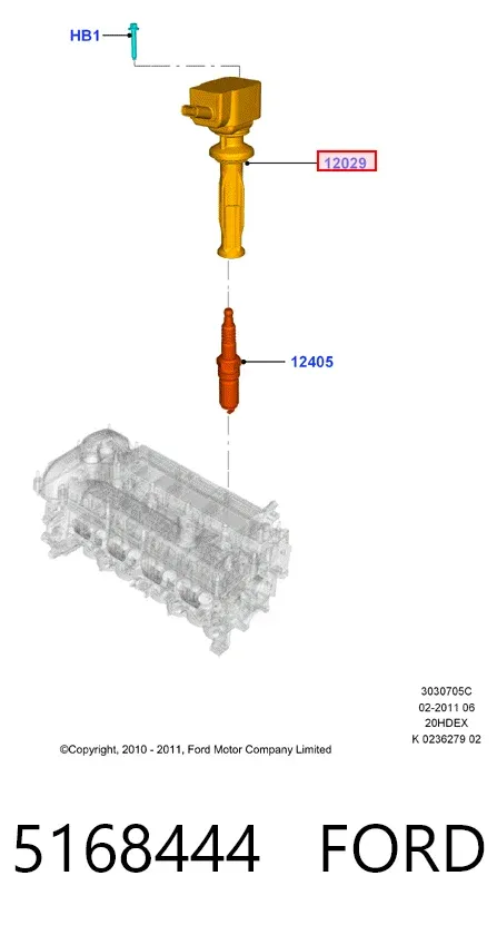 Катушка зажигания 5168444 Ford