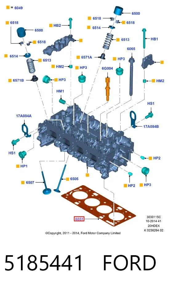 Прокладка ГБЦ 5185441 Ford